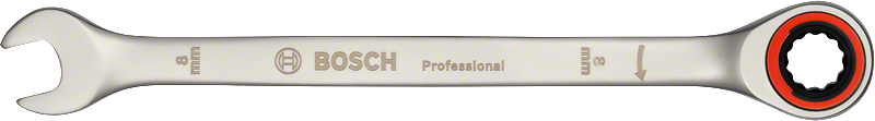 Ratchet Spanner Set 10 pc Bosch spanner with ratchet, 8 mm size.