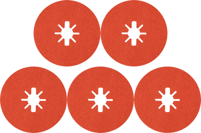 Bosch sanding disc set with star-shaped center holes.