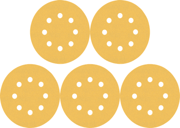 EXPERT C470 Sandpaper with 8 holes for Random Orbital Sanders 115 mm, G 40 5-pc Bosch sanding disc set with multiple dust extraction holes.