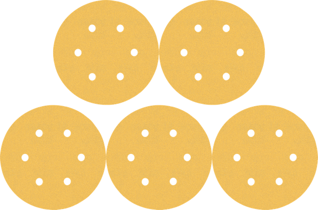 Bosch sanding discs set with 8-hole design.
