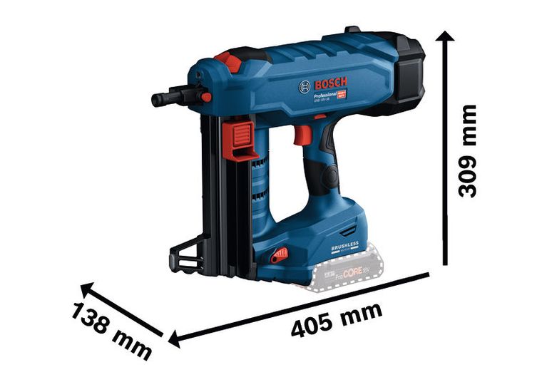 Bosch GNB 18V-38 cordless concrete nailer, brushless.