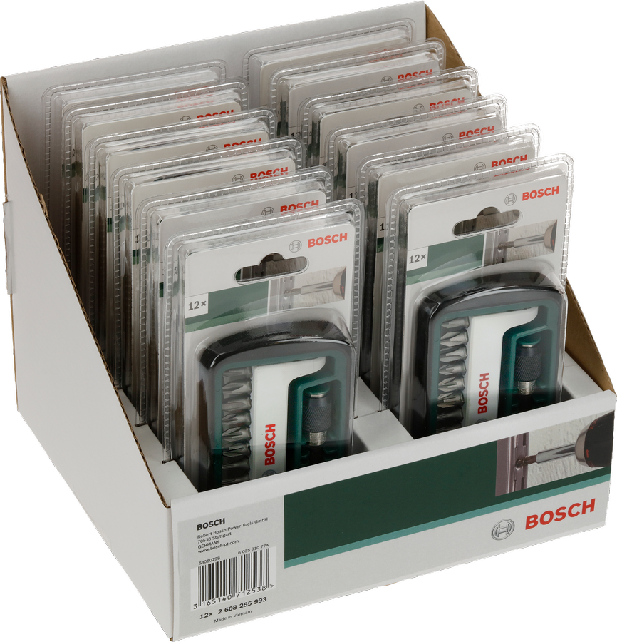 Bosch saw blade guide display box, 130 mm thickness.