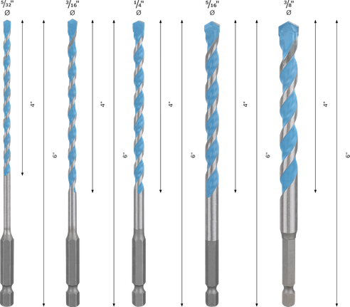 Bosch EXPERT HEX-9 Multi Construction Drill Bit Set 5 pcs.
