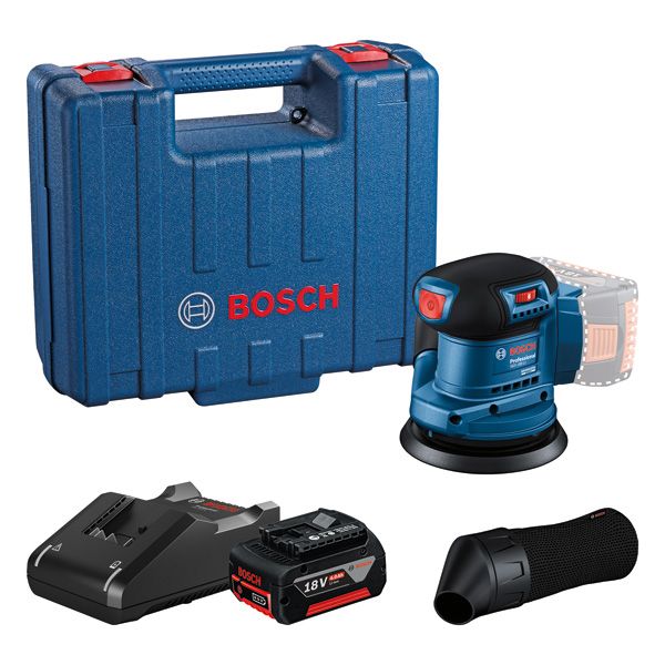 GEX 185-LI Bosch GEX 185-LI random orbit sander kit with 125mm pad.