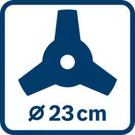 3 teeth blade diameter 23 cm