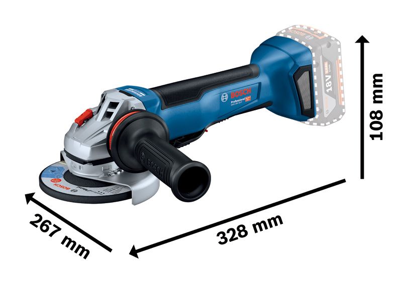 BOSCH GWS 18V-10 PROFESSIONAL CORDLESS ANGLE GRINDER 06019J4002 - T&H