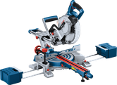 Bosch GCM 18V-216 D cordless mitre saw with extensions.