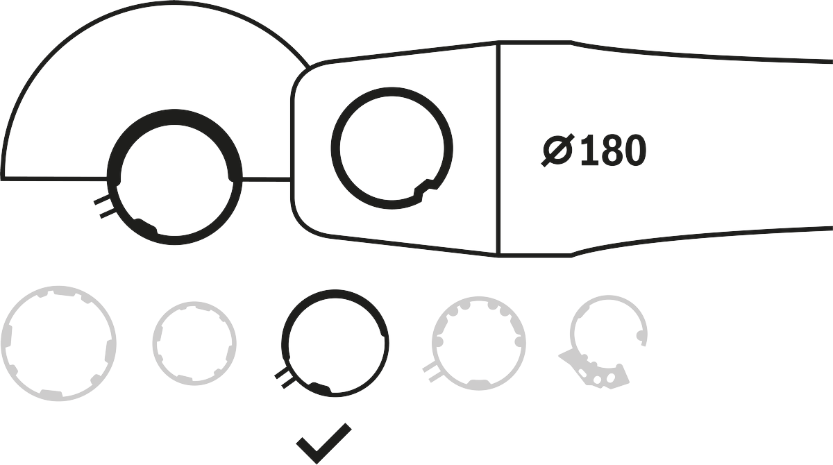 Combination guard 180 mm.