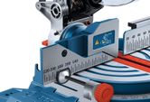 Bosch GCM 254 mitre saw with angle measurement scale.