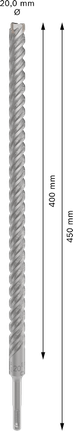 PRO SDS plus-5X Hammer Drill Bit, 20 x 400 x 450 mm PRO SDS plus-5X Hammer Drill Bit, 20 x 400 x 450 mm