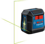 Bosch GLL 50 G laser leveling tool with green lines.