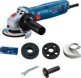 Bosch GWS 700 angle grinder with accessories.