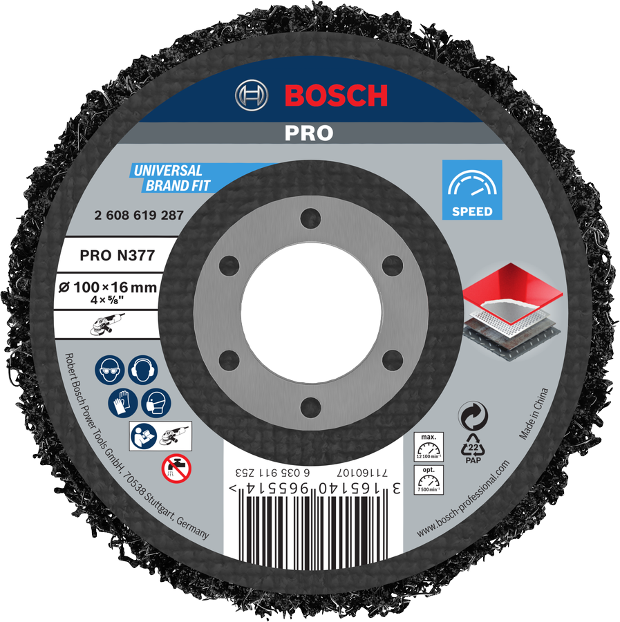 Bosch PRO N377 multi material cleaning disc, 100 mm.