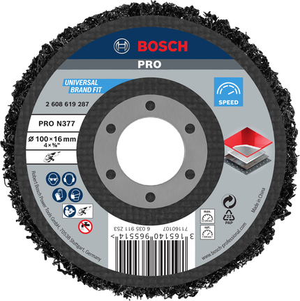 Bosch PRO N377 multi material cleaning disc, 100 mm.