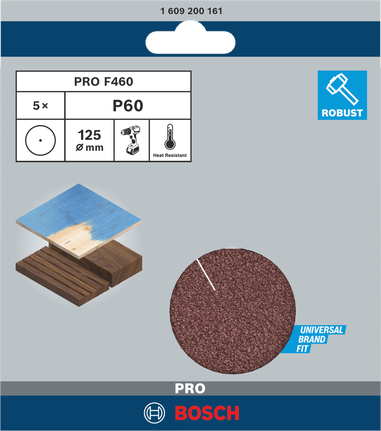 Bosch PRO F460 sanding sheet 125 mm G60 pack of 5.