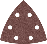 Bosch delta sanding sheet with six dust extraction holes.