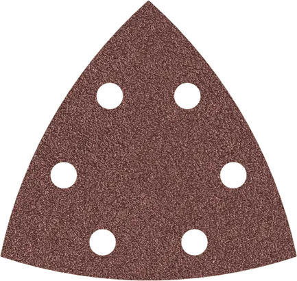 Bosch delta sanding sheet with six dust extraction holes.