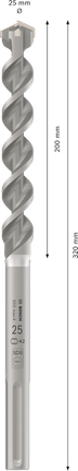 PRO SDS max-4 Hammer Drill Bit, 25 x 200 x 320 mm PRO SDS max-4 Hammer Drill Bit, 25 x 200 x 320 mm