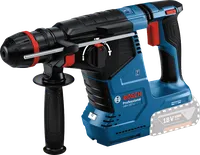 Bosch GBH 187-LI rotary hammer with carrying case.