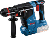 Bosch GBH 187-LI rotary hammer drill with 18V battery kit.