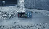Laser measure device in water.