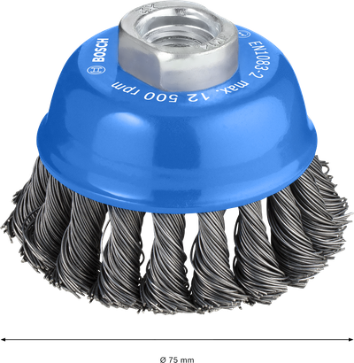 PRO Metal heavy Bosch PRO Metal heavy cup brush 75mm for angle grinders.