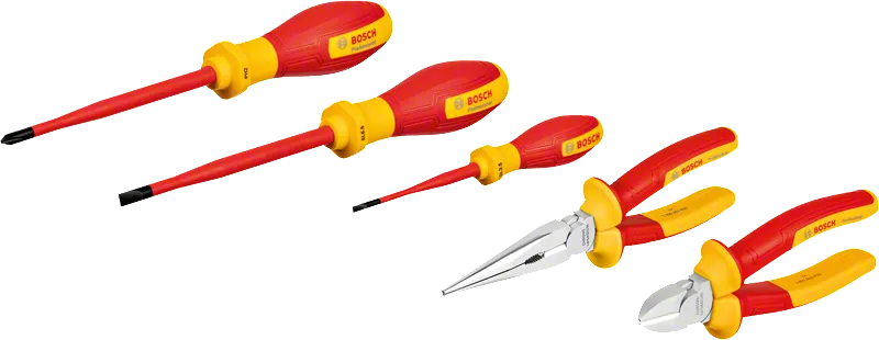 Bosch VDE Hand Tools Set mixed 5pc insulated combo kit.