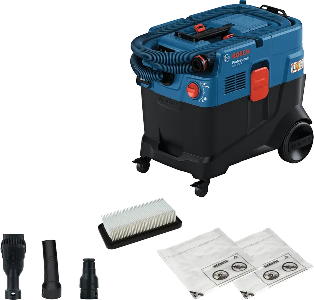 Bosch GAS 400 A dust extractor with accessories.