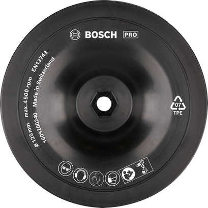 PRO Backing Pad Bosch PRO Backing Pad 125 mm for angle grinders.
