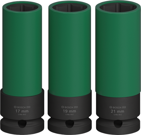 Bosch PRO Impact Socket Set 1/2 inch extra-deep 3 pcs.