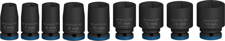 Bosch PRO Impact Socket Set 1/4 inch 9 pieces.