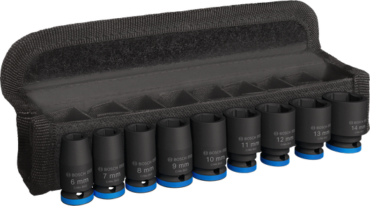 Bosch PRO Impact Socket Set 1/4 inch 9 pcs in case.