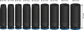 Bosch PRO Impact Socket Set 1/4 inch deep 9 pieces.