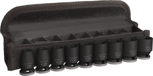 Bosch PRO Impact Socket Set 3/8 inch 9 pieces in case.