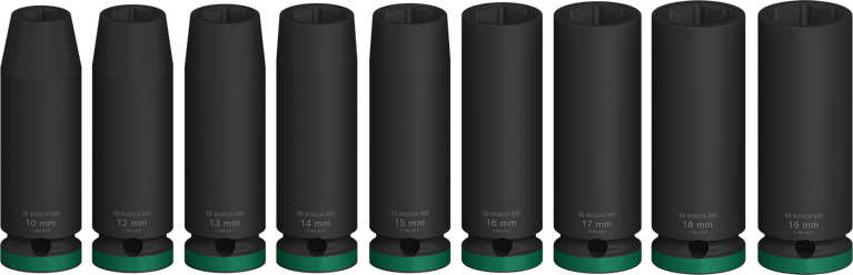 Bosch PRO Impact Socket Set 1/2 inch deep 9 pieces.