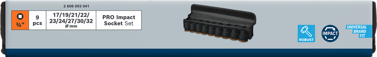 Bosch PRO Impact Socket Set 3/4 inch 9 pcs.