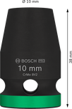 Bosch PRO Impact Socket 1/2 inch 10 mm.