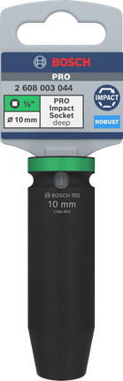 Bosch PRO Impact Socket 1/2 inch 10 mm deep.