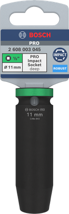 Bosch PRO Impact Socket 1/2 inch 11 mm deep.