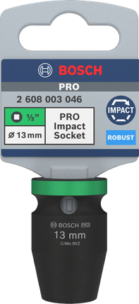 Bosch PRO Impact Socket 1/2 inch 13 mm for robust fastening.