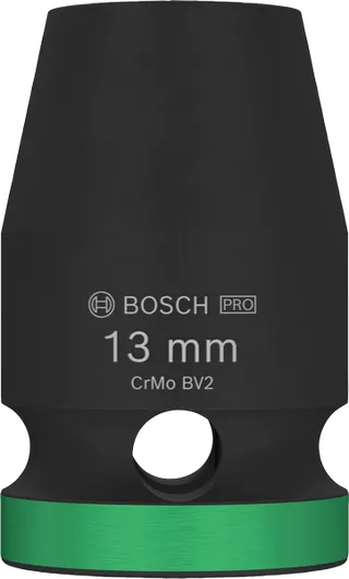 Bosch PRO Impact Socket 1/2 inch 13 mm with green ring.