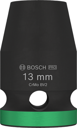 Bosch PRO Impact Socket 1/2 inch 13 mm with green ring.