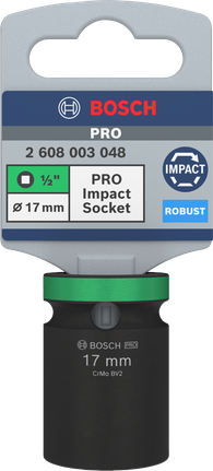 Bosch PRO Impact Socket 1/2 inch 17 mm robust.