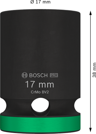 Bosch PRO Impact Socket 1/2 inch 17 mm for wrenches.