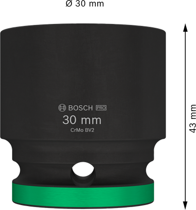 Bosch PRO Impact Socket 1/2 inch 30 mm for wrenches.