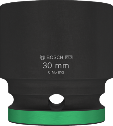 Bosch PRO Impact Socket 1/2 inch 30 mm with green ring.