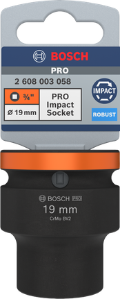 Bosch PRO Impact Socket 3/4 inch 19 mm for heavy-duty fastening.
