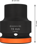 Bosch PRO Impact Socket 19 mm with 3/4 inch drive.