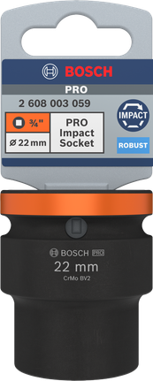 Bosch PRO Impact Socket 3/4 inch 22 mm for heavy-duty fastening.