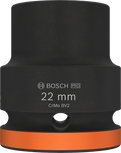 Bosch PRO Impact Socket 3/4 inch 22 mm with orange ring.